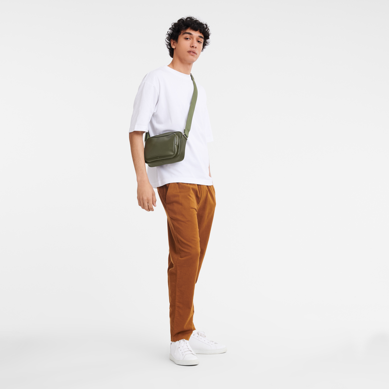 Longchamp Le Foulonné Bolsa para cámara S Cuero - Caqui En línea