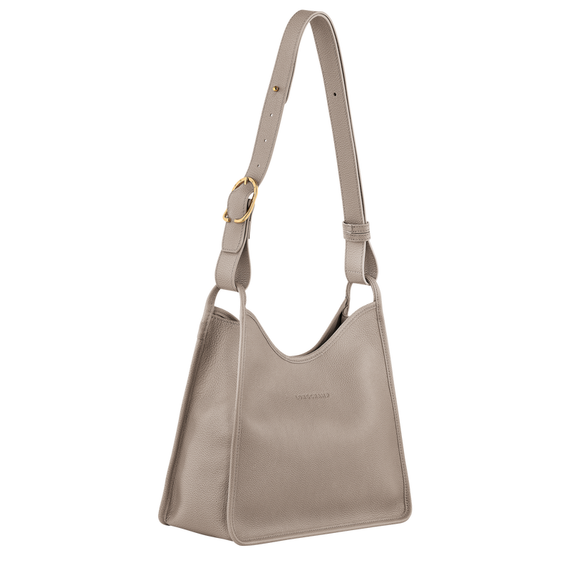 Longchamp Le Foulonné Bolso de hombro M Cuero - Tórtola Gran oferta