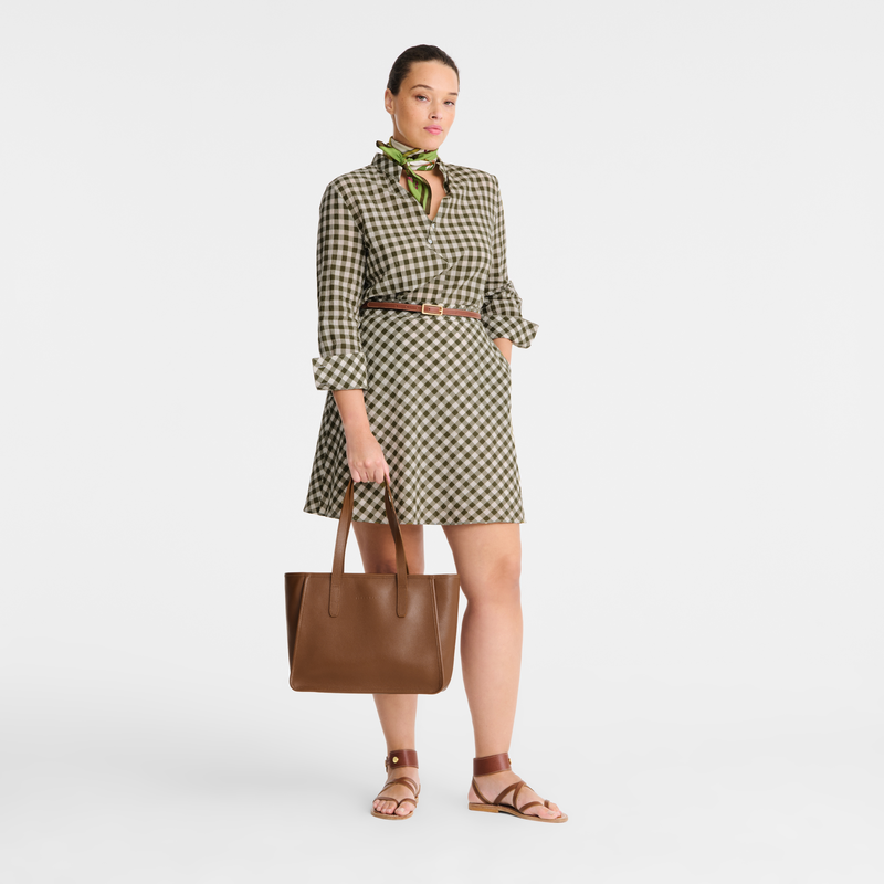 Longchamp Le Foulonné Bolso shopper L Cuero - Caramelo Los más vendidos