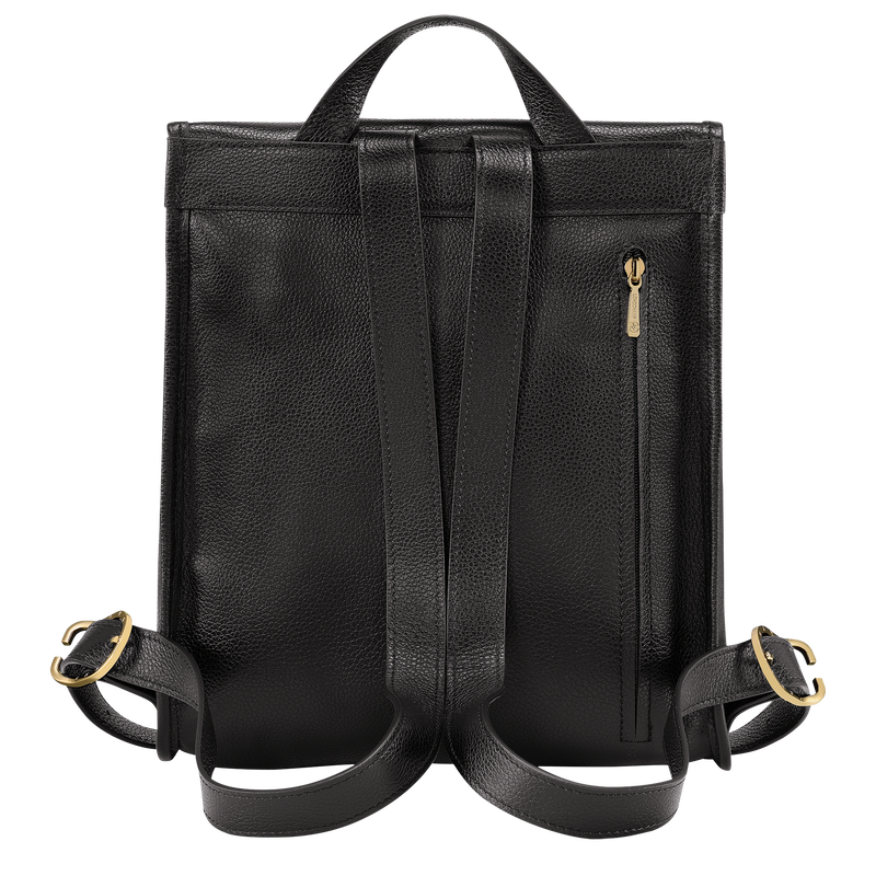 Longchamp Le Foulonné Mochila Cuero - Negro Tienda