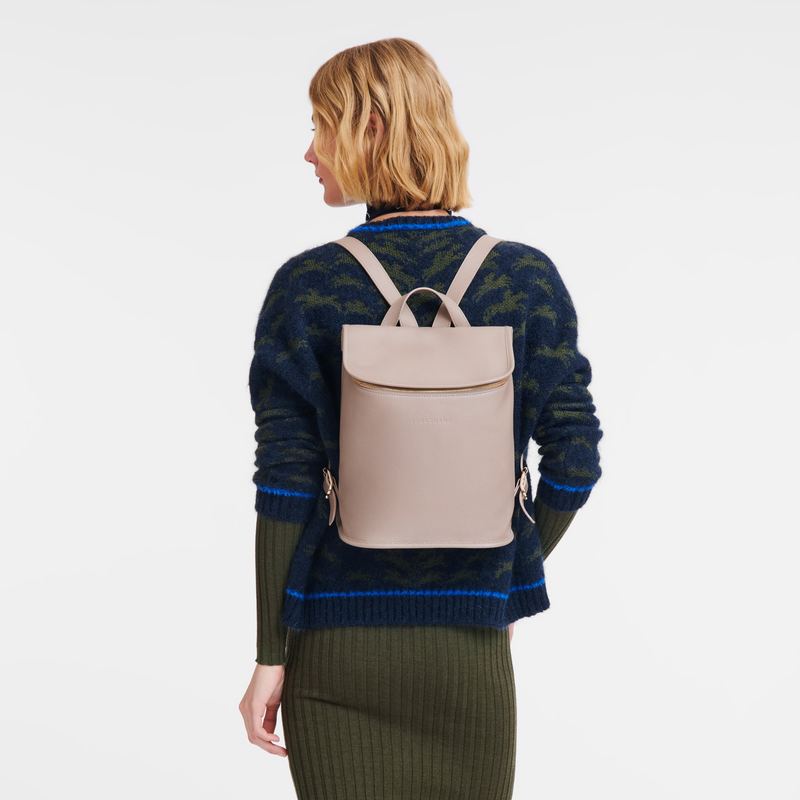 Longchamp Le Foulonné Mochila Cuero - Tórtola Mejor oferta