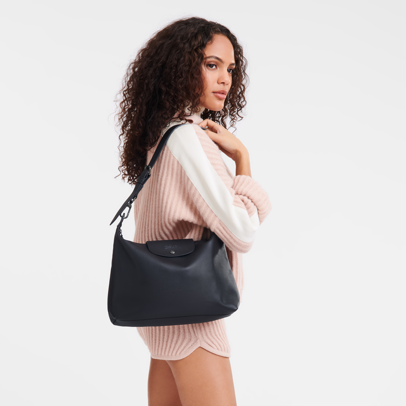 Longchamp Le Pliage Xtra Bolso Hobo M Cuero - Negro Rebajas online