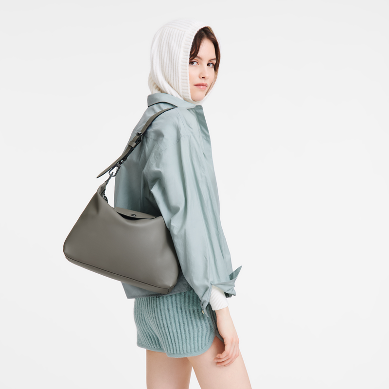 Longchamp Le Pliage Xtra Bolso Hobo M Cuero - Tórtola Últimos 3 días