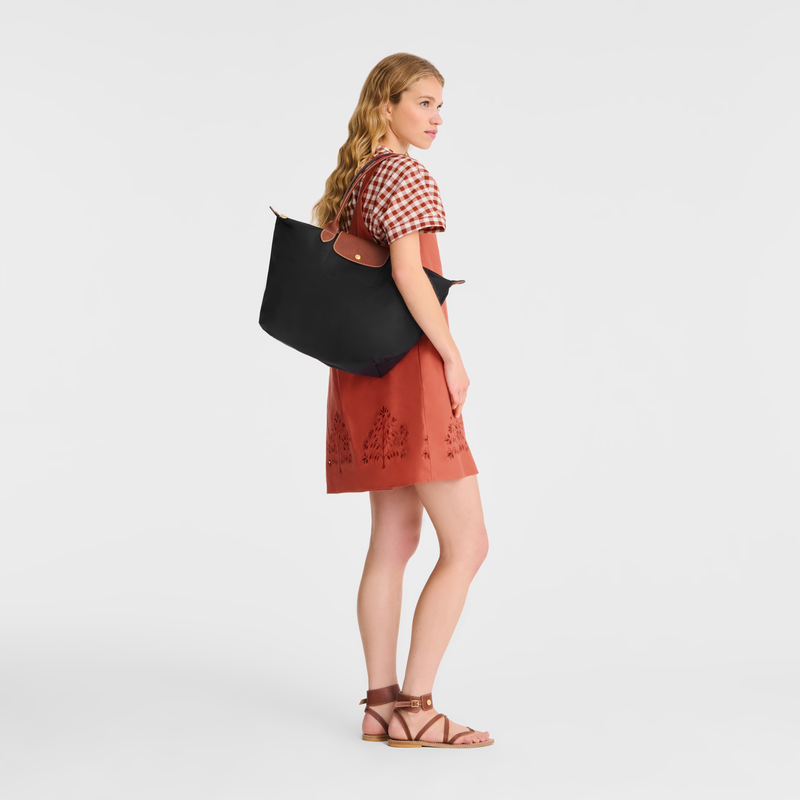 Longchamp Le Pliage Original Bolso de hombro L Lona reciclada - Negro En oferta