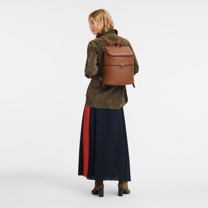 Longchamp Le Foulonné Mochila Cuero - Caramelo Ventas relámpago