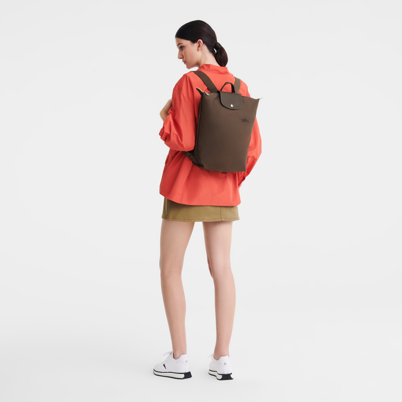 Longchamp Le Pliage Green Mochila M Tela - Tierra Rebajas top