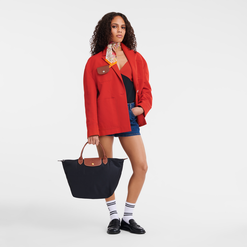 Longchamp Le Pliage Original Bolso con asa superior M Lona reciclada - Negro Solo queda un día