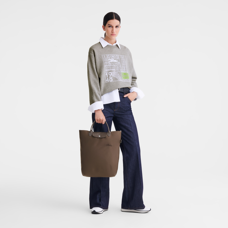 Longchamp Le Pliage Green Bolso shopper M Tela - Tierra En oferta