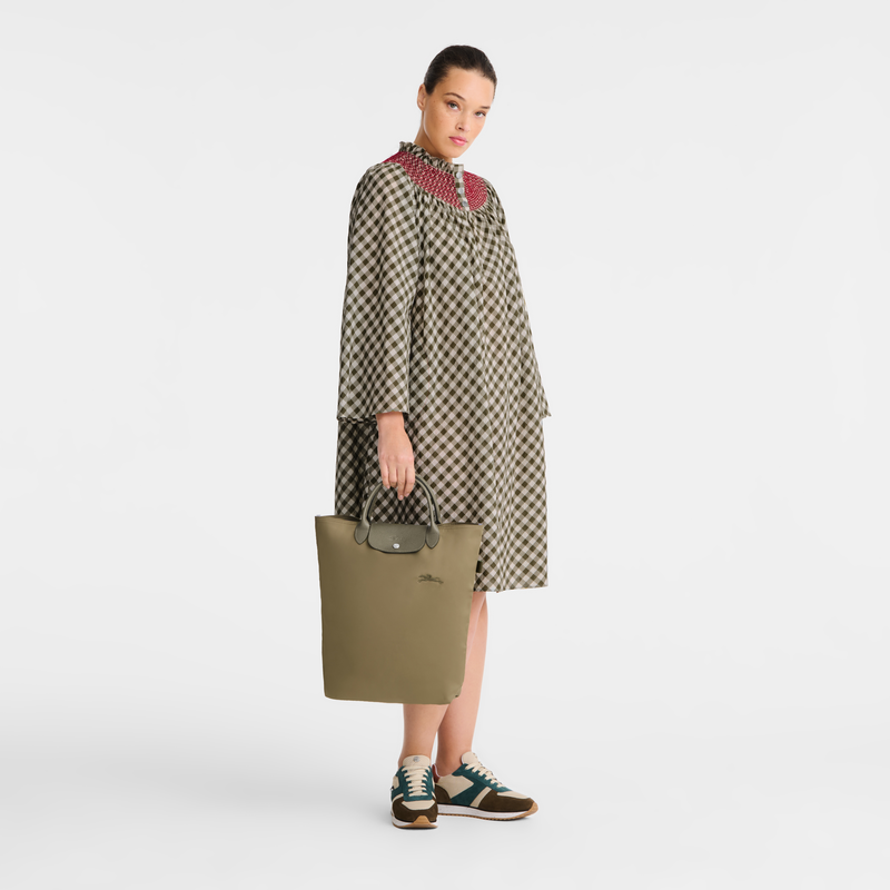 Longchamp Le Pliage Green Bolso shopper M Tela - alcachofa Libre de impuestos