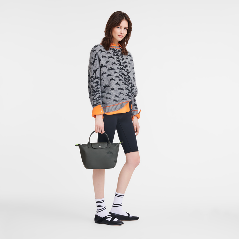 Longchamp Le Pliage Green Bolso con asa superior S Lona reciclada - Grafito Ofertas de temporada
