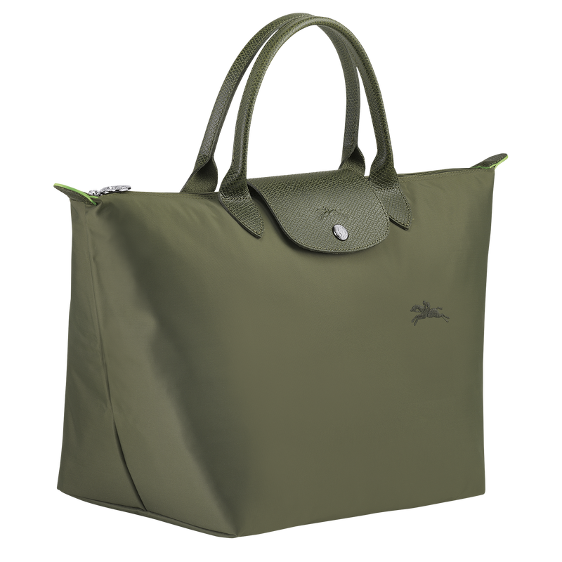 Longchamp Le Pliage Green Bolso con asa superior M Lona reciclada - Bosque Grandes ahorros