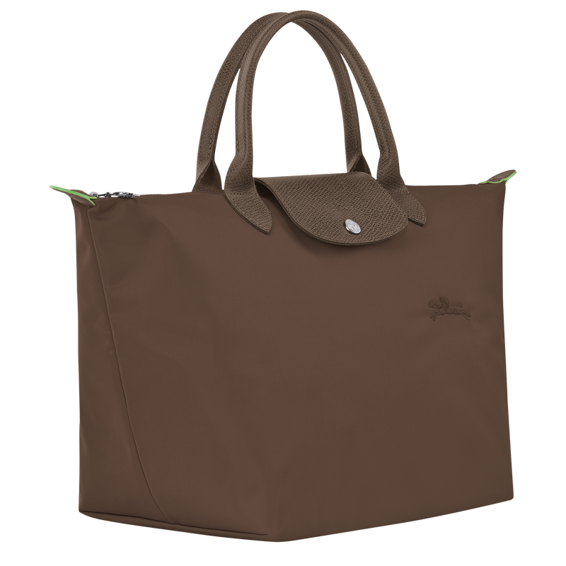 Longchamp Le Pliage Green Bolso con asa superior M Lona reciclada - Tierra Rebajas de fin de temporada