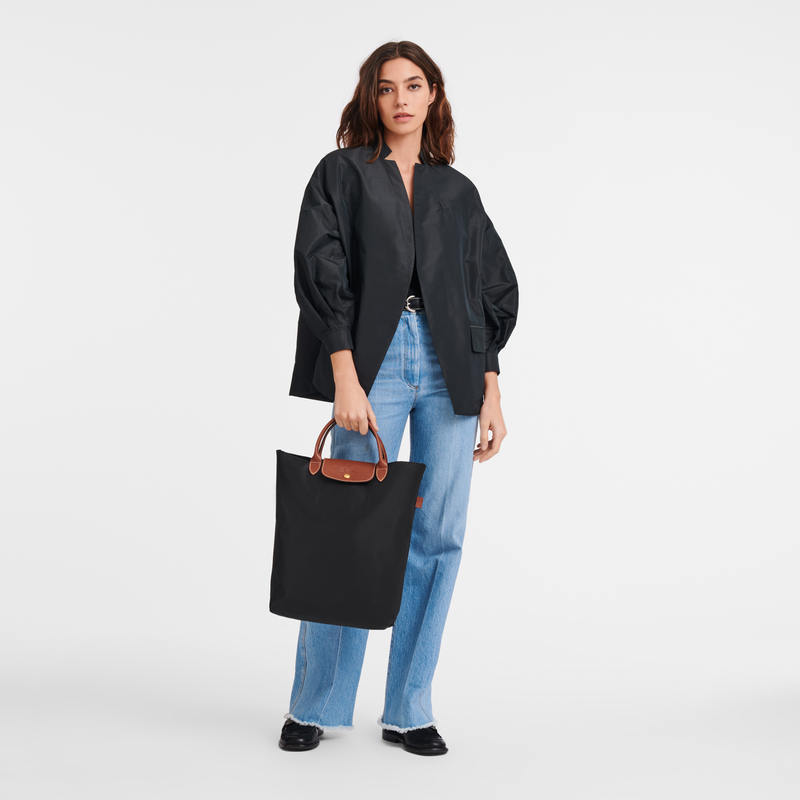 Longchamp Le Pliage Original Bolso shopper M Tela - Negro Outlet
