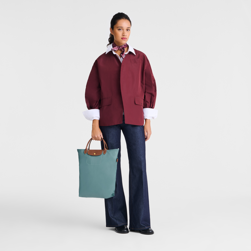 Longchamp Le Pliage Original Bolso shopper M Tela - Eucalipto En oferta