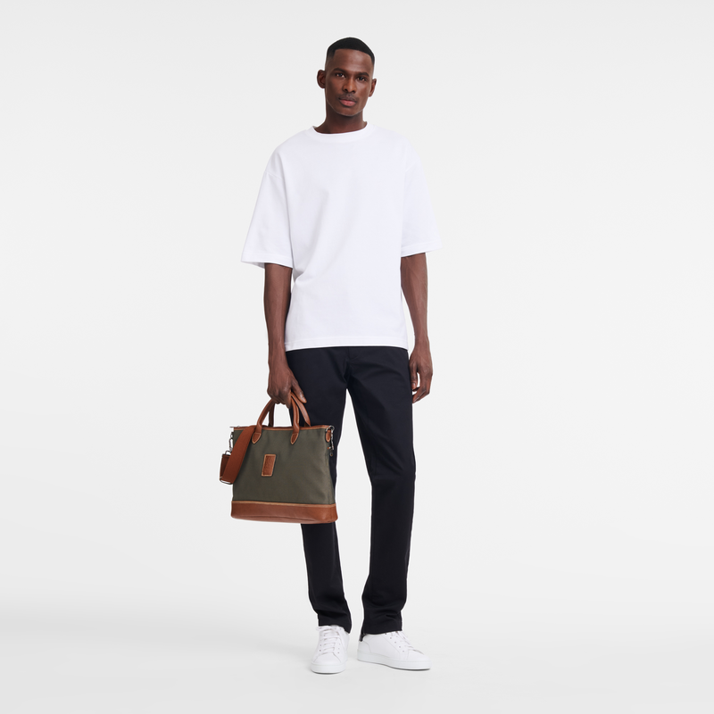 Longchamp Boxford Maletín S Lona reciclada - Marrón Rebajas baratas