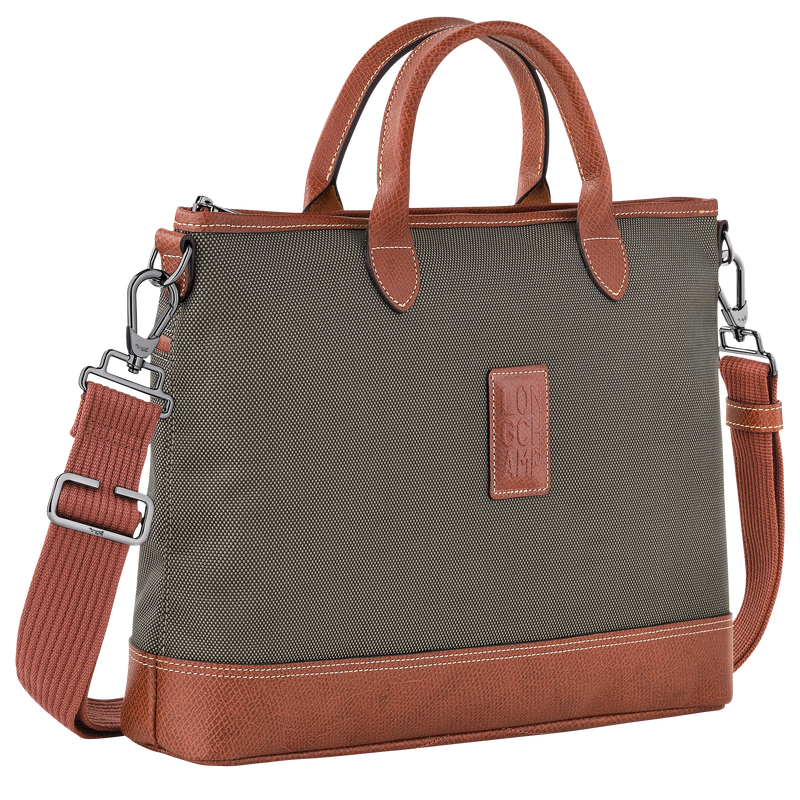 Longchamp Boxford Maletín S Lona reciclada - Marrón Rebajas baratas