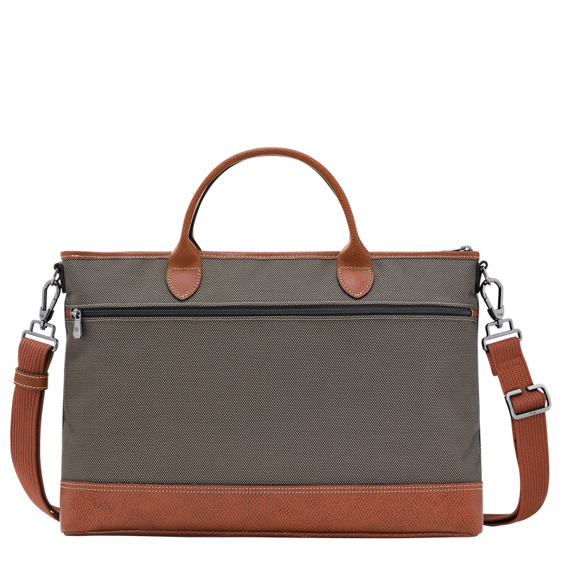 Longchamp Boxford Maletín S Lona reciclada - Marrón Rebajas baratas