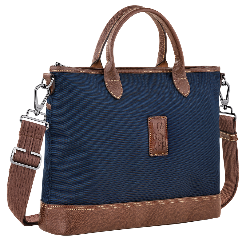 Longchamp Boxford Maletín S Lona reciclada - Azul Rebajas de fábrica