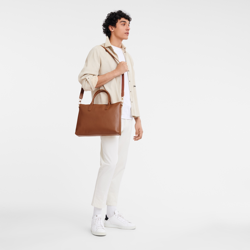 Longchamp Le Foulonné Maletín S Cuero - Caramelo Ventas relámpago