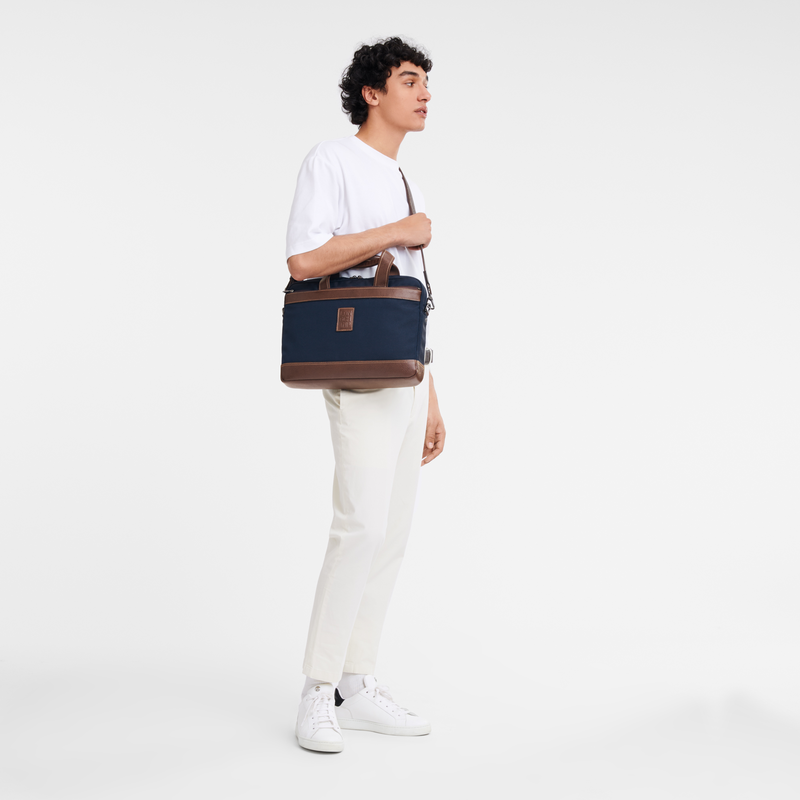 Longchamp Boxford Maletín S Lona reciclada - Azul Mejor oferta