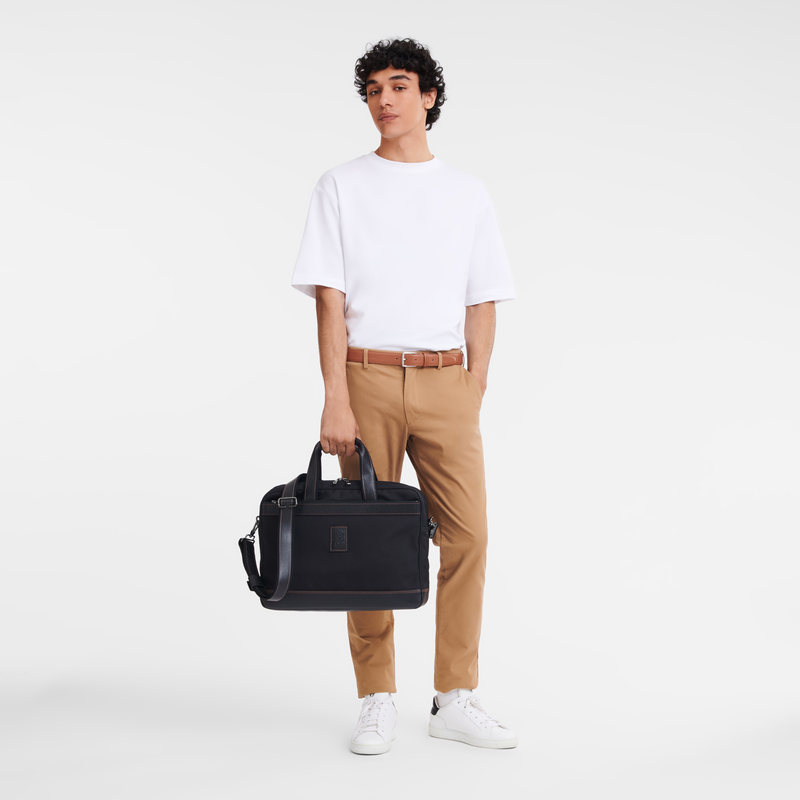 Longchamp Boxford Maletín L Lona reciclada - Negro Rebajas online