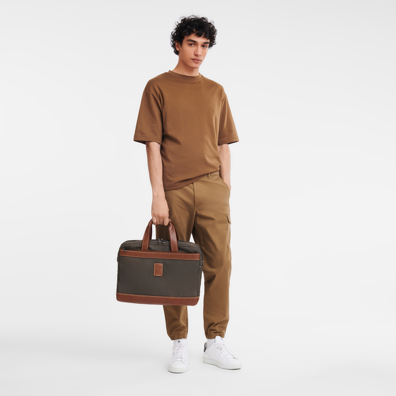 Longchamp Boxford Maletín L Lona reciclada - Marrón Rebajas top