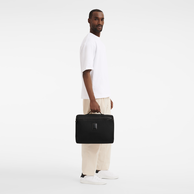Longchamp Boxford Maletín S Lona reciclada - Negro Oferta especial