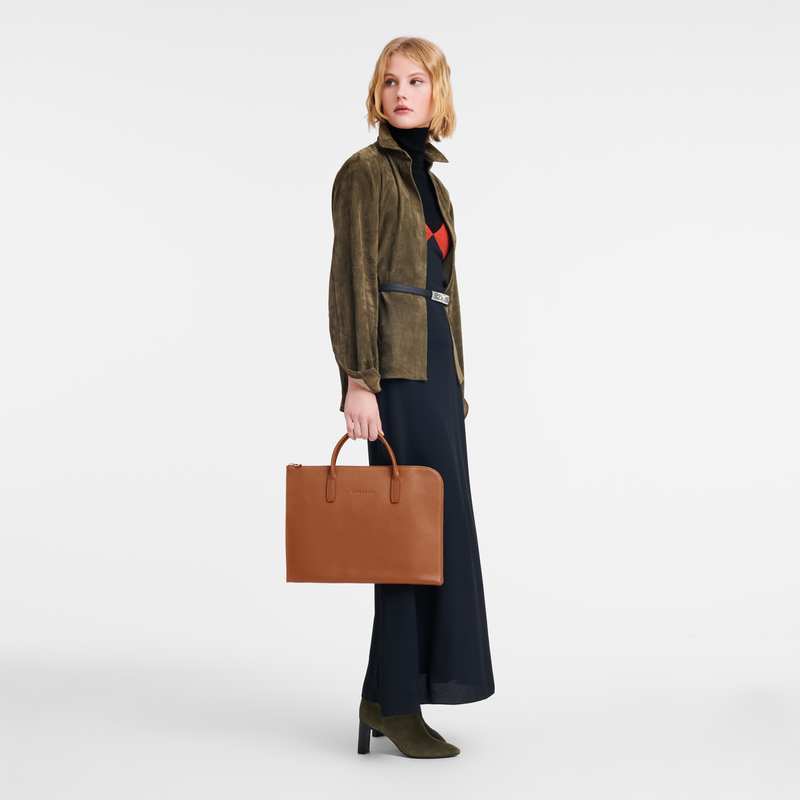 Longchamp Le Foulonné Maletín S Cuero - Caramelo Envío gratis