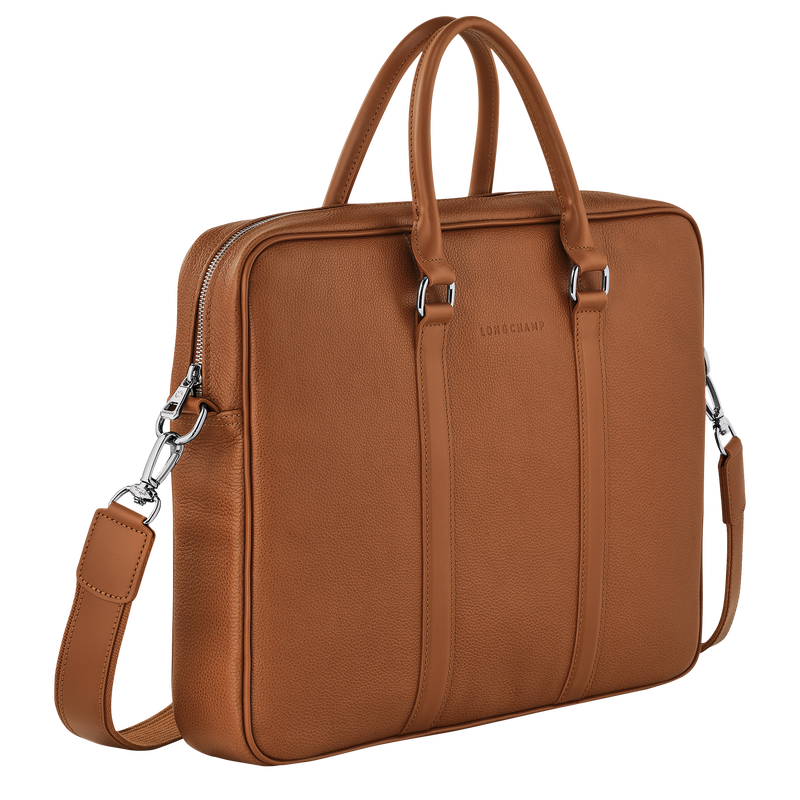 Longchamp Le Foulonné Maletín S Cuero - Caramelo Último día