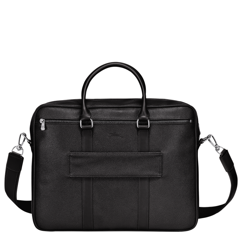 Longchamp Le Foulonné Maletín M Cuero - Negro Precio de fábrica