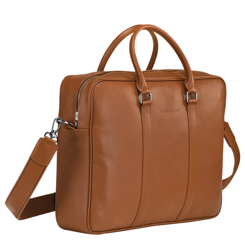 Longchamp Le Foulonné Maletín M Cuero - Caramelo Promoción por tiempo limitado
