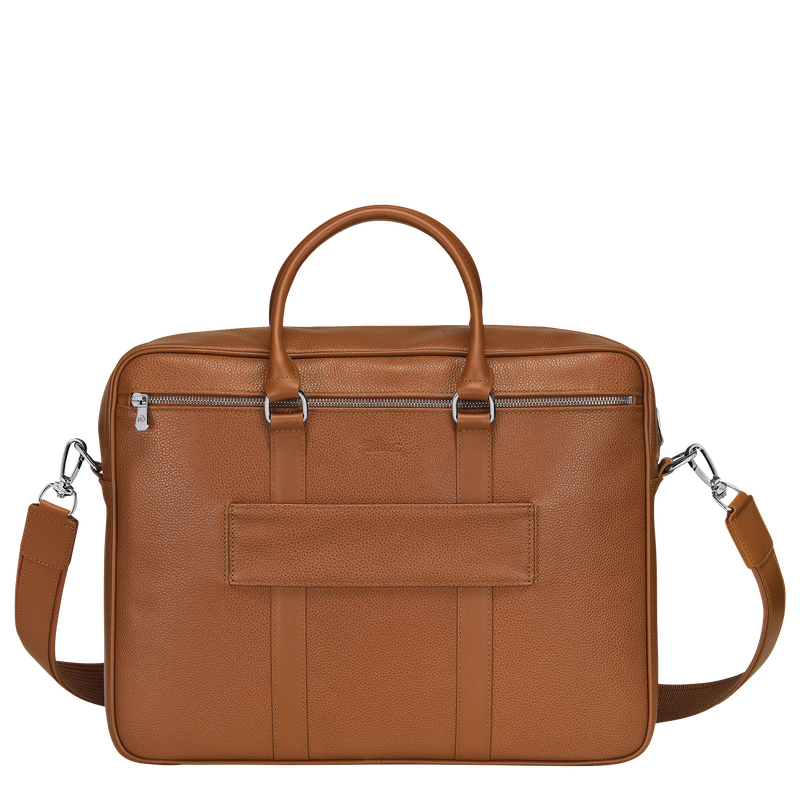 Longchamp Le Foulonné Maletín M Cuero - Caramelo Promoción por tiempo limitado