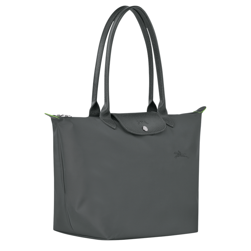 Longchamp Le Pliage Green Bolso de hombro L Lona reciclada - Grafito Devoluciones gratuitas