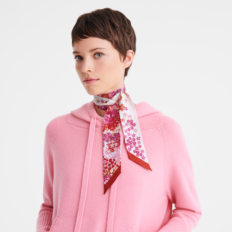 Longchamp Collier de fleurs Banda Seda - Tomate Ventas relámpago