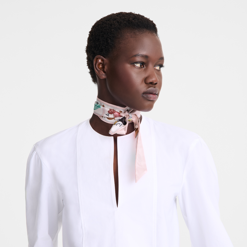 Longchamp Rosa y verde Banda Seda - Bailarina Envío gratis