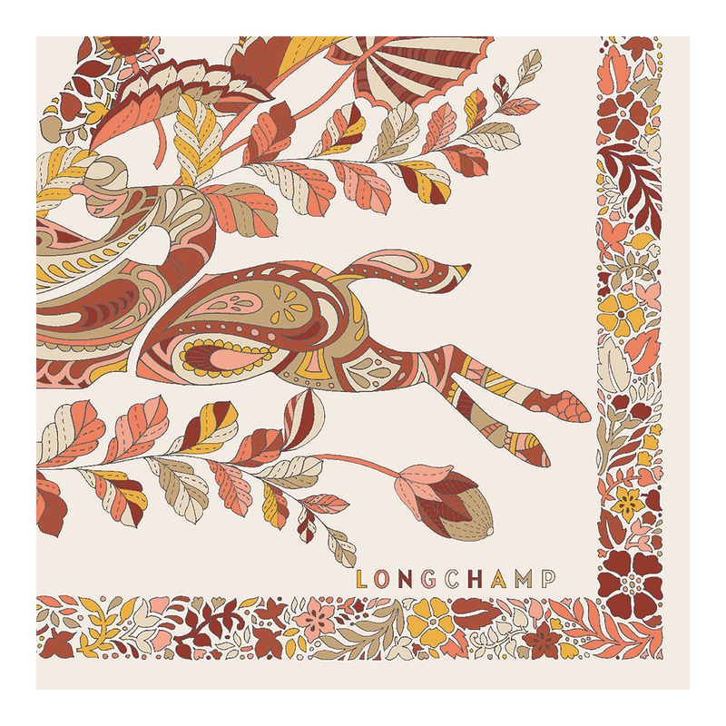 Longchamp Forêt Longchamp Pañuelo de seda 50 Seda - Miel Promoción por tiempo limitado