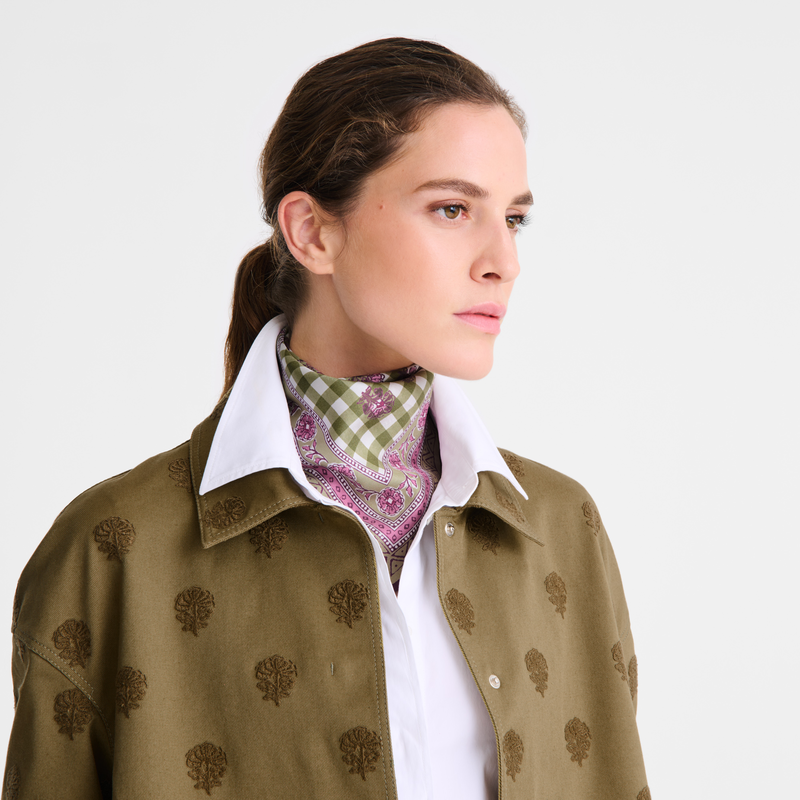 Longchamp La escapada bucólica Pañuelo de seda 50 Seda - alcachofa Precios de Black Friday