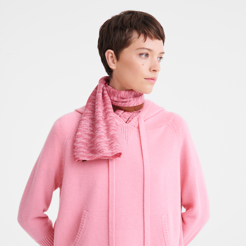 Longchamp Chevaux Estola de mujer Estampado de caballos - Malvavisco Liquidación
