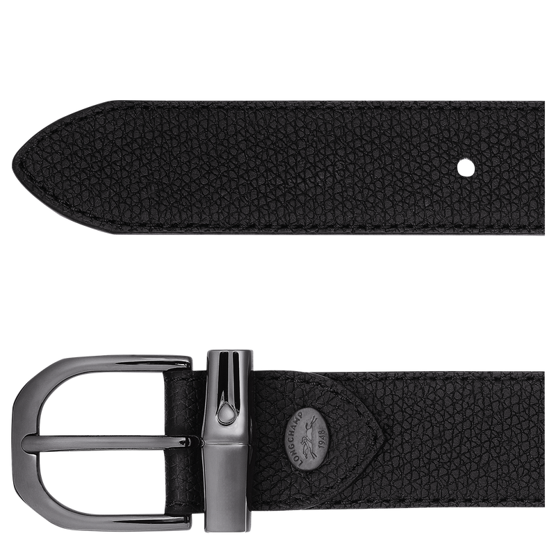 Longchamp Le Roseau Cinturón de mujer Cuero - Negro Grandes descuentos