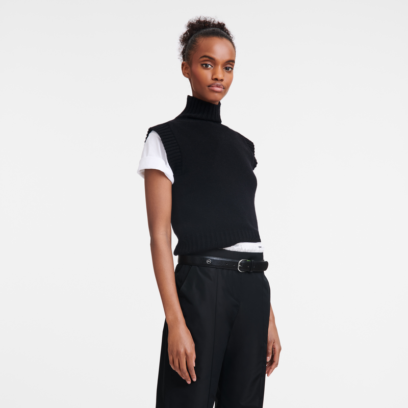 Longchamp Le Pliage Cinturón de mujer Cuero - Negro Envío internacional gratuito