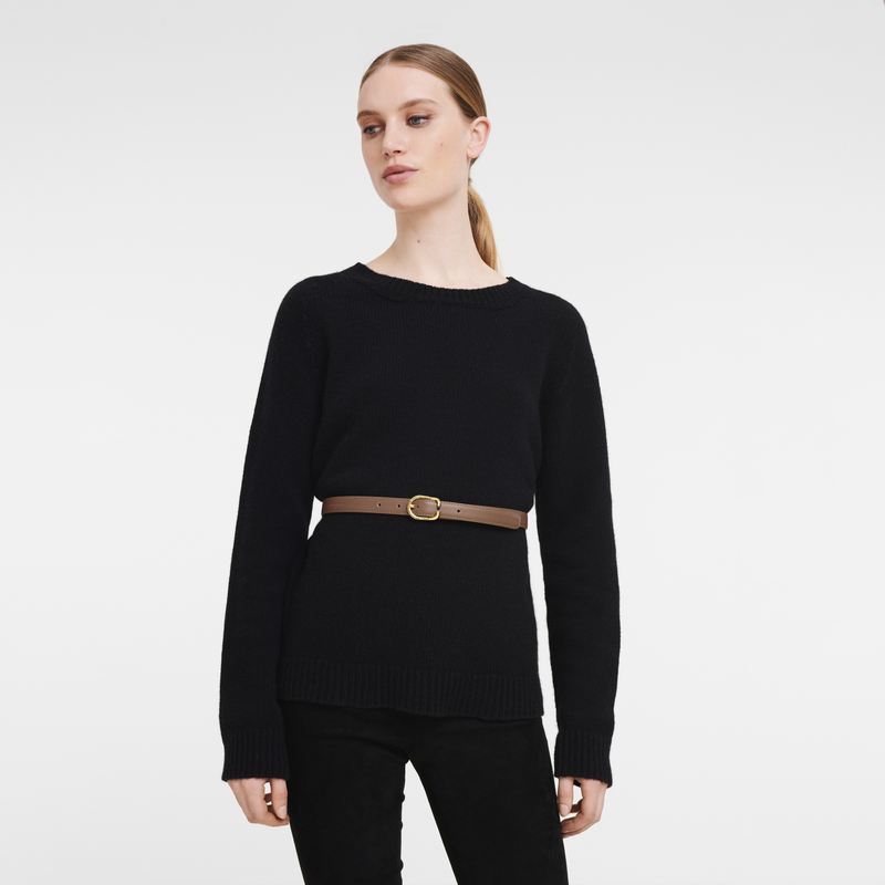 Longchamp Le Foulonné Cinturón de mujer Cuero - Caramelo En oferta