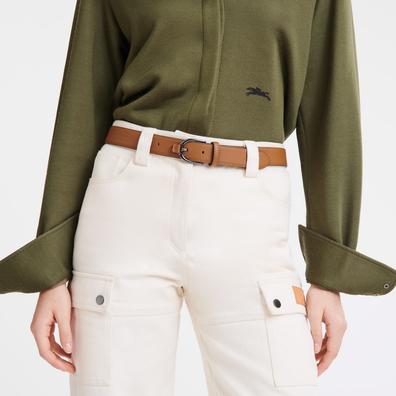 Longchamp Longchamp 3D Cinturón de mujer Cuero - Natural Última moda