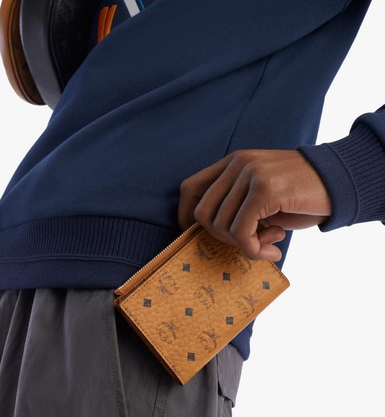 MCM Bifold Zip Card Wallet in Visetos Limitado a 3 días