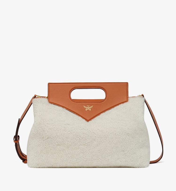 MCM Soft Diamond Tote in Shearling and Leather Outlet
