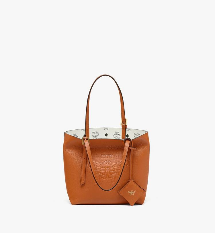 MCM Himmel Shopper in Embossed Logo Leather Liquidación