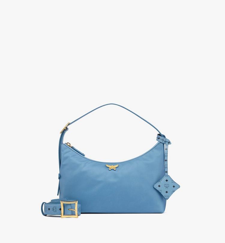 MCM Aren Hobo in Recycled Nylon and Monogram Print Leather