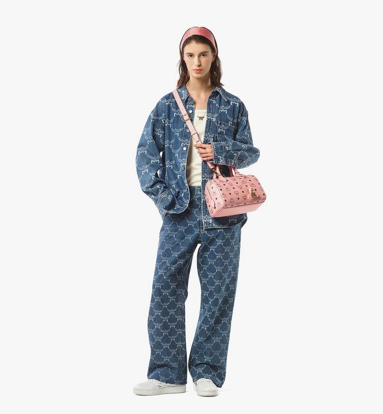 MCM Ella Boston Bag in Visetos Grandes descuentos