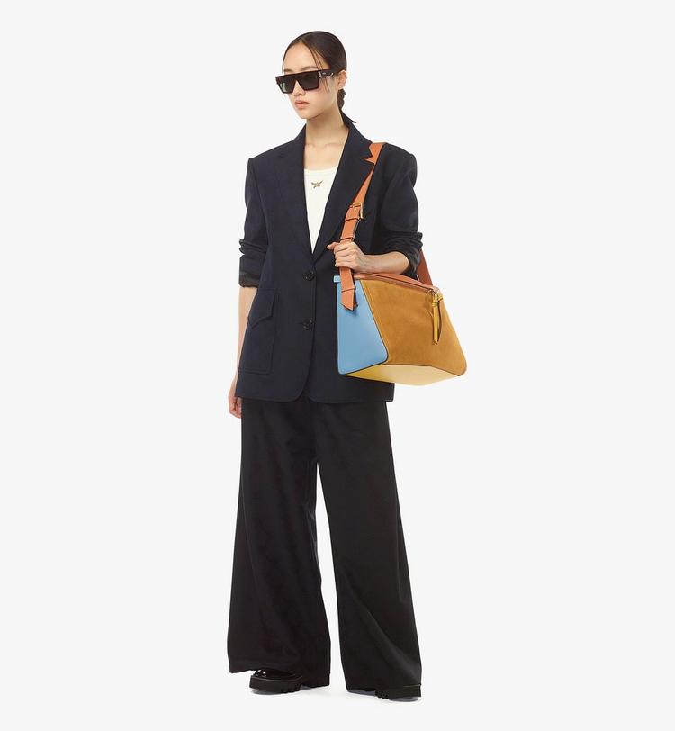 MCM Diamant 3D Shoulder Bag in Suede and Calf Leather Rebajas de fin de temporada