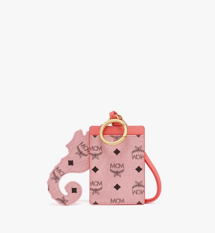MCM Aren Lanyard Card Case w/ Seahorse Charm in Visetos Envío internacional gratuito