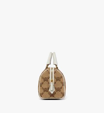 MCM Ella Boston Bag in Lauretos Raffia Jacquard Venta caliente